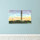 Uitzicht van het Provincetown Pilgrim Memorial Mon Canvas Afdruk (Insitu (Houten vloer))