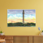 Uitzicht van het Provincetown Pilgrim Memorial Mon Canvas Afdruk (Insitu (Woonkamer))