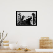 Uitzicht van het raam bij Le Gras, eerste foto Poster (Keuken)