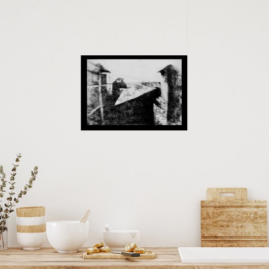 Uitzicht van het raam bij Le Gras, eerste foto Poster (Keuken)