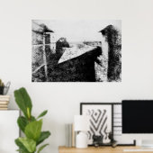 Uitzicht van het raam op Le Gras 1826 Poster (Thuiskantoor)