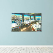 Uitzicht van het restaurant Vista del Mar Canvas Afdruk (Insitu (Houten vloer))
