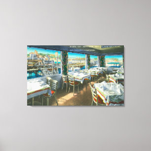 Uitzicht van het restaurant Vista del Mar Canvas Afdruk