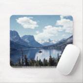 Uitzicht van het Rocky Mountain-meer, Glacier Nati Muismat (Met muis)