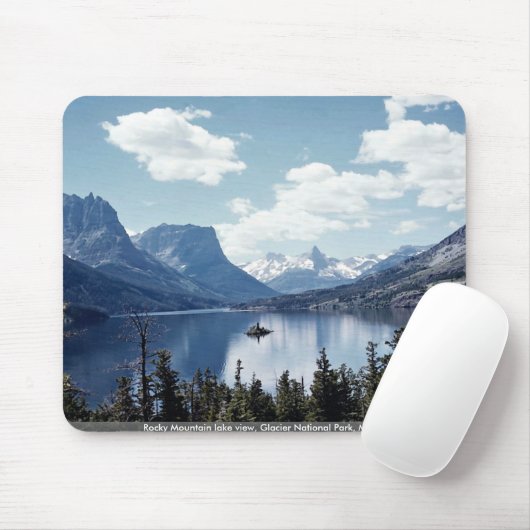 Uitzicht van het Rocky Mountain-meer, Glacier Nati Muismat (Met muis)