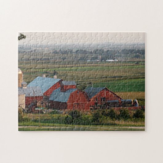 Uitzicht van het Rode Barns-landschap in het Midwe Legpuzzel (Horizontaal)