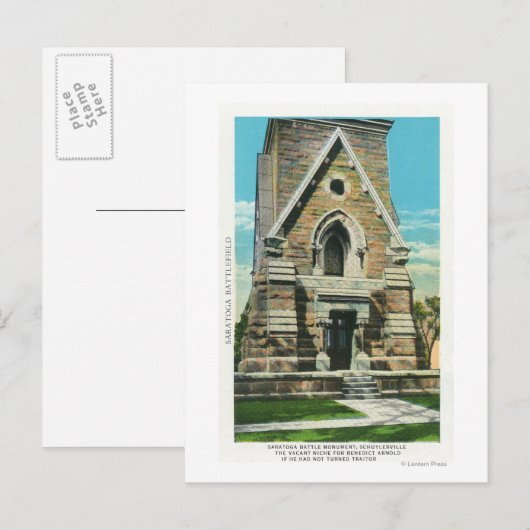 Uitzicht van het Saratoga Battle Monument Briefkaart (Voorkant / Achterkant)