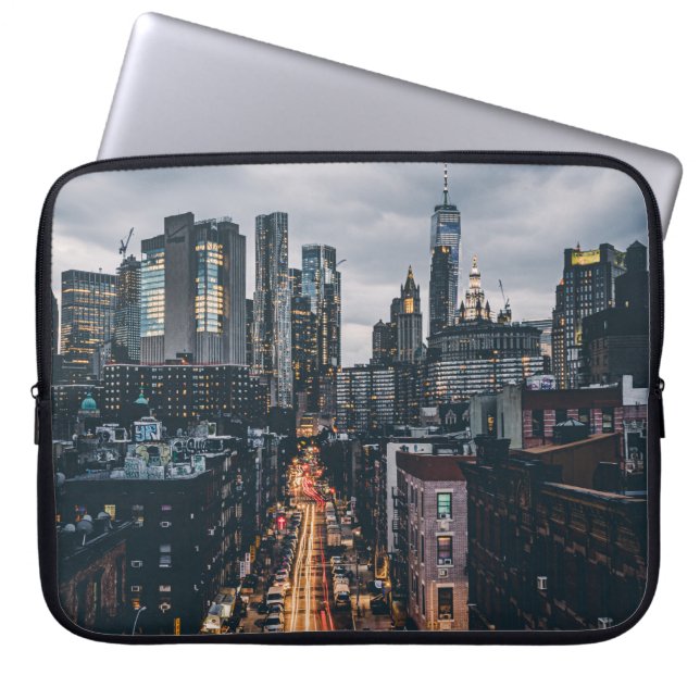 UITZICHT VAN HET SCHERM VAN DE STAD VAN SKYLINE VA LAPTOP SLEEVE (Voorkant)