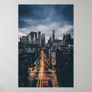 UITZICHT VAN HET SCHERM VAN DE STAD VAN SKYLINE VA POSTER