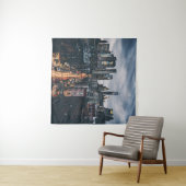 UITZICHT VAN HET SCHERM VAN DE STAD VAN SKYLINE VA WANDKLEED (In Situ (horizontaal))