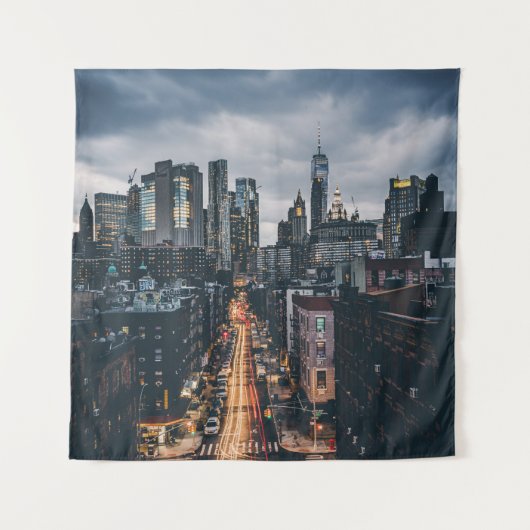 UITZICHT VAN HET SCHERM VAN DE STAD VAN SKYLINE VA WANDKLEED (Voorkant)