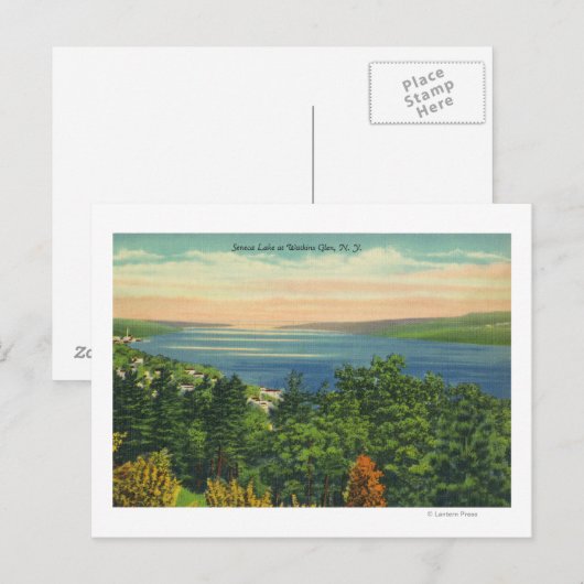 Uitzicht van het Seneca Lake Briefkaart (Voorkant / Achterkant)