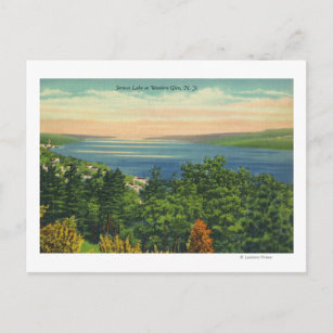 Uitzicht van het Seneca Lake Briefkaart