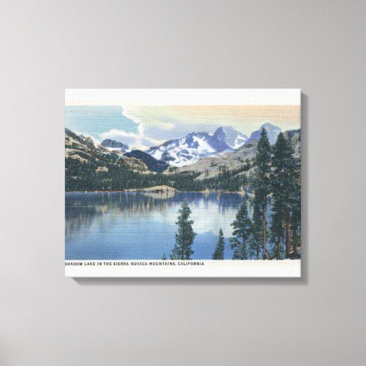 Uitzicht van het Shadow Lake, Sierra Nevada Mounta Canvas Afdruk (Voorkant)