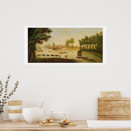 Uitzicht van het Shepperton op de Theems, na Poster (Keuken)