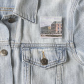 Uitzicht van het Soho Square en Carlisle House Vierkante Button 5,1 Cm (In situ)