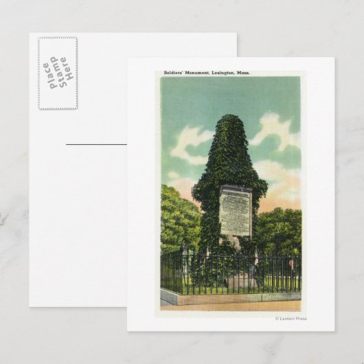 Uitzicht van het soldatenmonument briefkaart (Voorkant / Achterkant)