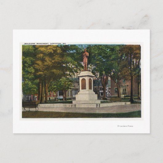 Uitzicht van het soldatenmonument briefkaart (Voorkant)