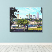Uitzicht van het staatspark Niagara Herfsten Canvas Afdruk (Insitu (Houten vloer))