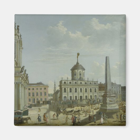 Uitzicht van het stadhuis, 1772 magneet (Voorkant)