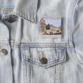 Uitzicht van het stadhuis, Boston Vierkante Button 5,1 Cm (In situ)