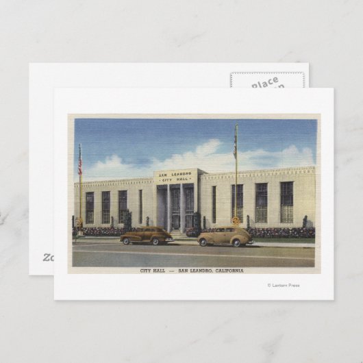 Uitzicht van het stadhuis briefkaart (Voorkant / Achterkant)