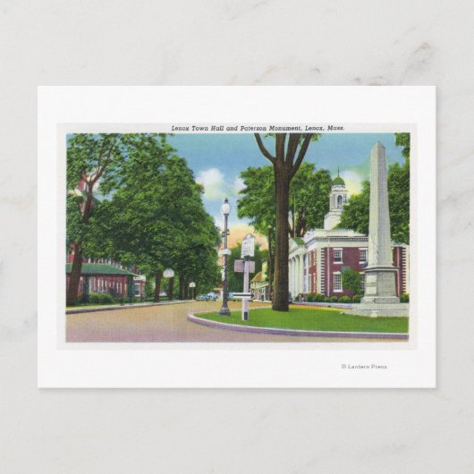 Uitzicht van het stadhuis en het monument van Pate Briefkaart (Voorkant)
