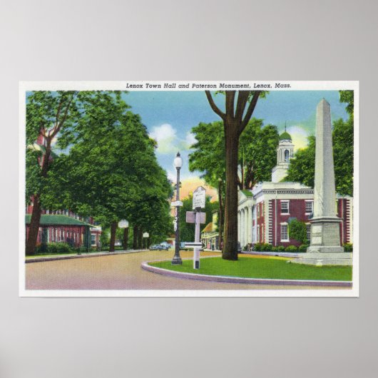 Uitzicht van het stadhuis en het monument van Pate Poster (Voorkant)