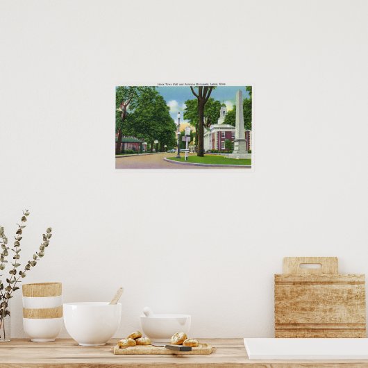 Uitzicht van het stadhuis en het monument van Pate Poster (Keuken)