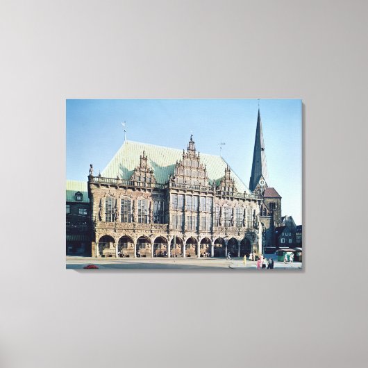 Uitzicht van het stadhuis, gebouwd 1405-09 canvas afdruk (Voorkant)