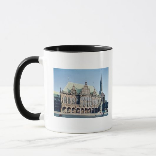 Uitzicht van het stadhuis, gebouwd 1405-09 mok (Links)