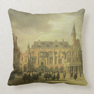 Uitzicht van het stadhuis op het marktplein van de kussen