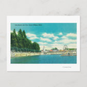 Uitzicht van het stadsstrand en de pier briefkaart (Voorkant)