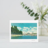 Uitzicht van het stadsstrand en de pier briefkaart (Staand voorkant)