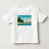 Uitzicht van het stadsstrand en de pier kinder shirts (Voorkant)