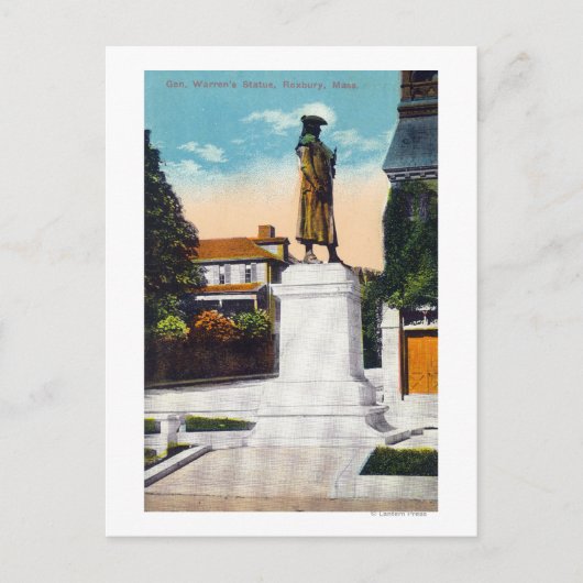 Uitzicht van het standbeeld van generaal Warren Briefkaart (Voorkant)