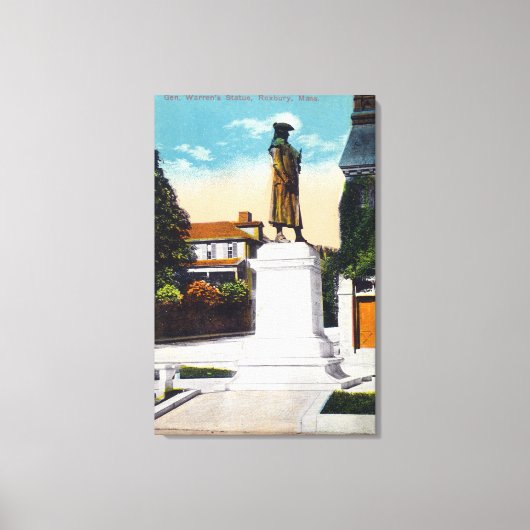 Uitzicht van het standbeeld van generaal Warren Canvas Afdruk (Voorkant)