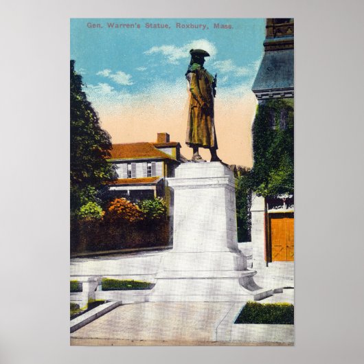 Uitzicht van het standbeeld van generaal Warren Poster (Voorkant)