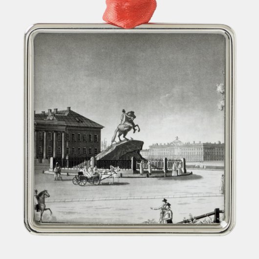 Uitzicht van het standbeeld van Peter de Grote Metalen Ornament (Voorkant)