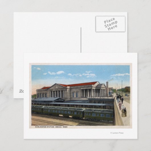 Uitzicht van het station van Burlington Railroad S Briefkaart (Voorkant / Achterkant)