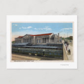 Uitzicht van het station van Burlington Railroad S Briefkaart (Voorkant)