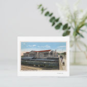 Uitzicht van het station van Burlington Railroad S Briefkaart (Staand voorkant)