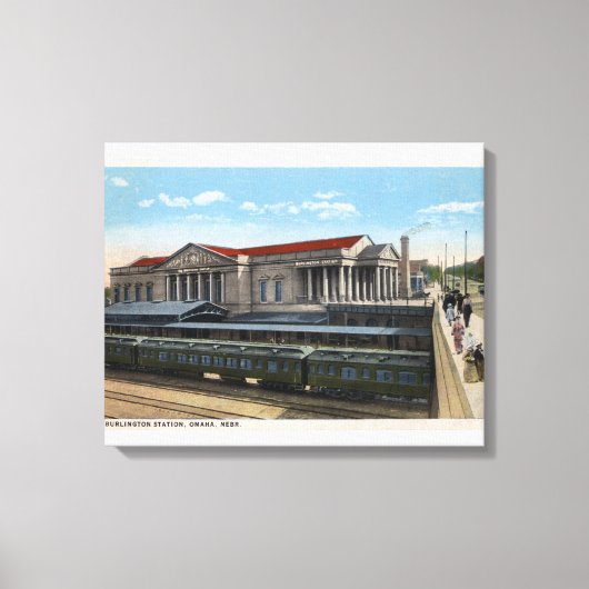 Uitzicht van het station van Burlington Railroad S Canvas Afdruk (Voorkant)