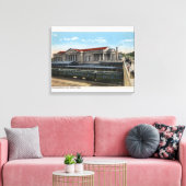 Uitzicht van het station van Burlington Railroad S Canvas Afdruk (Insitu (Woonkamer))