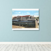 Uitzicht van het station van Burlington Railroad S Canvas Afdruk (Insitu (Houten vloer))