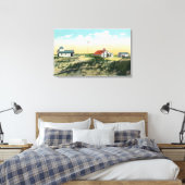 Uitzicht van het station van Race Point Coast Guar Canvas Afdruk (Insitu (Slaapkamer))