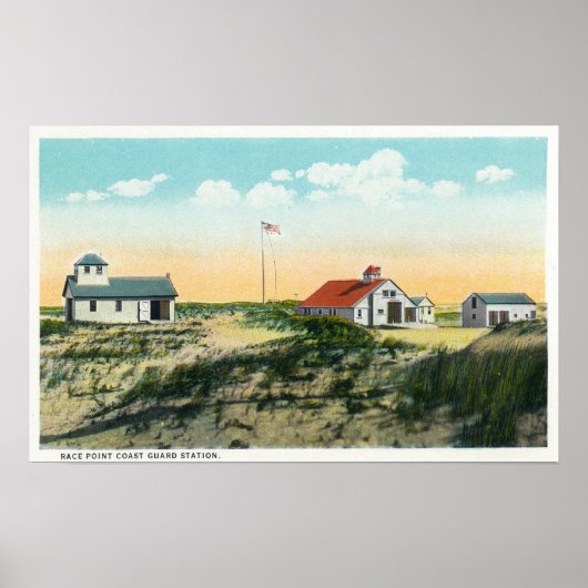 Uitzicht van het station van Race Point Coast Guar Poster (Voorkant)