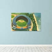 Uitzicht van het Stedelijke StadiumCleveland, OH Canvas Afdruk (Insitu (Houten vloer))