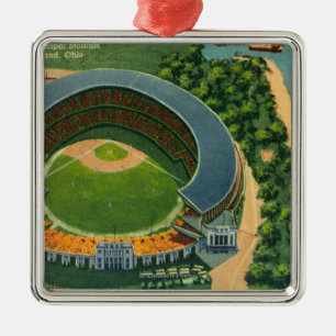 Uitzicht van het Stedelijke StadiumCleveland, OH Metalen Ornament