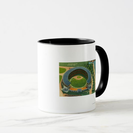 Uitzicht van het Stedelijke StadiumCleveland, OH Mok (Voorkant rechts)